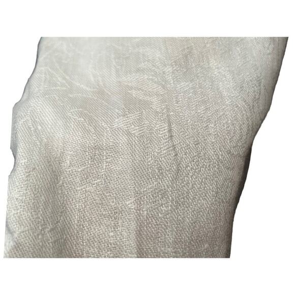 Nino Wong Women’s White 100% Linen Flowy Pants Elastic Waist Large Coastal - Picture 7 of 8